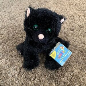 Webkinz Ganz Black Cat Plush w/Code Tag Green Eyes 8-10"